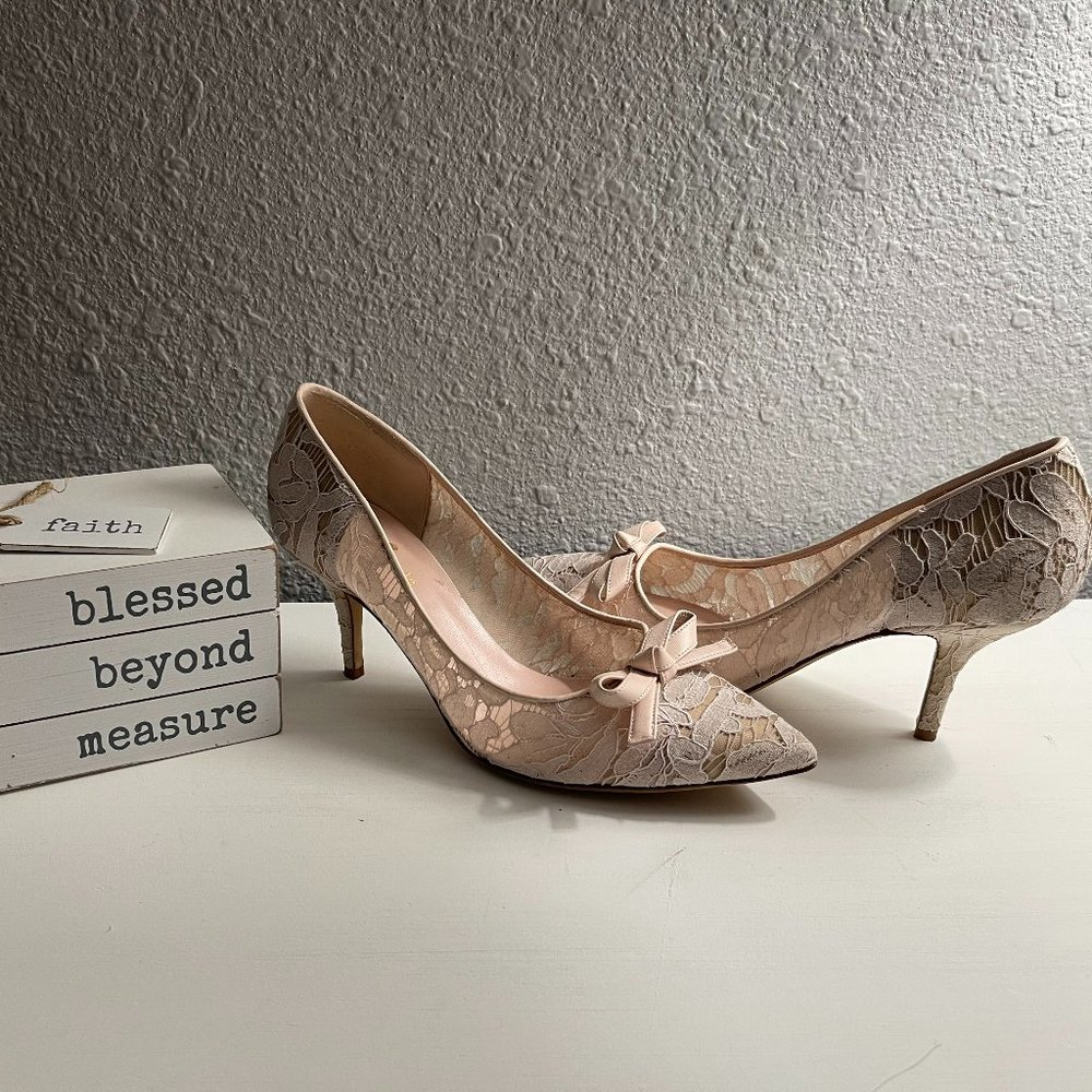 Kate Spade Pink Lace Heels (8)